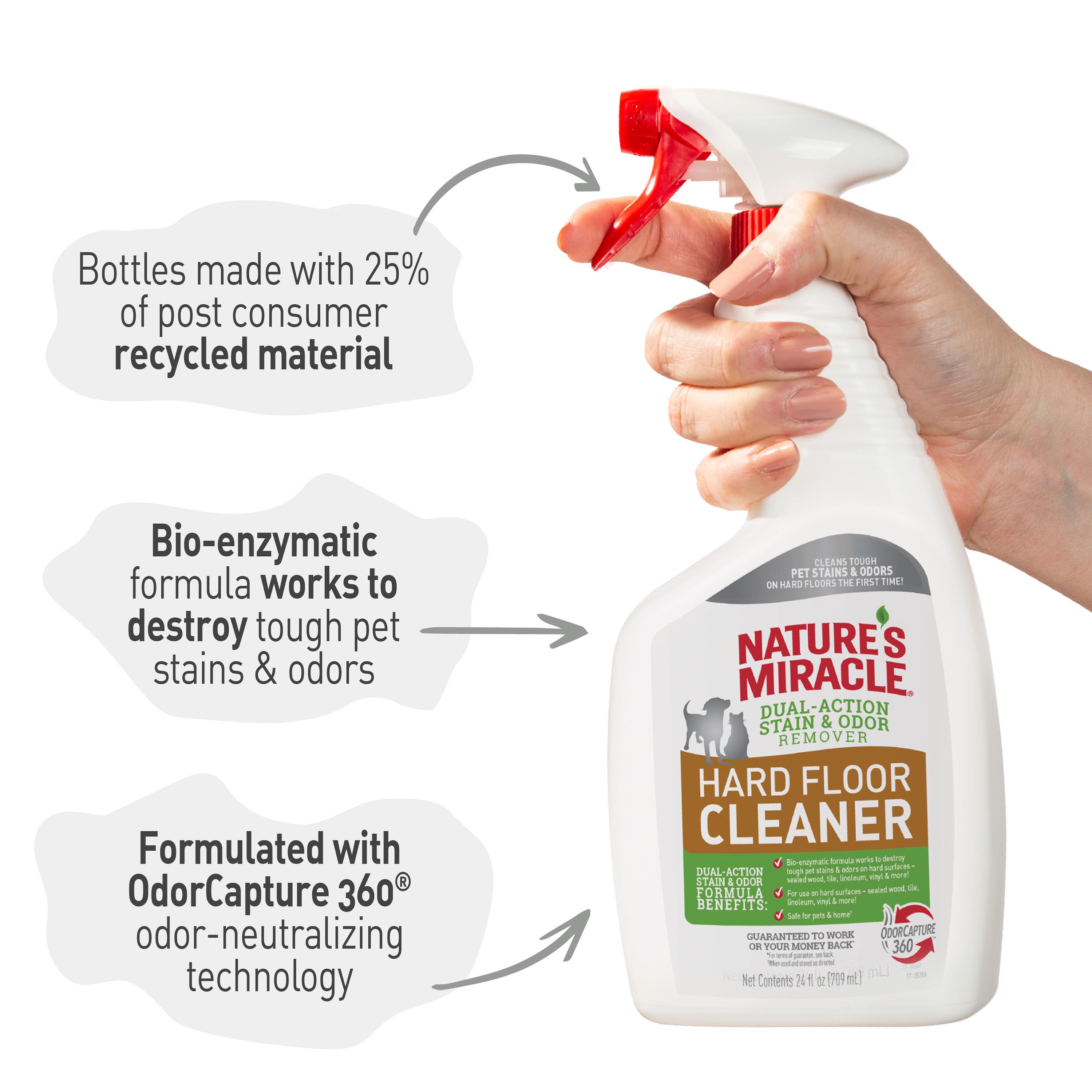 Enzymatic floor cleaner top for dog urine